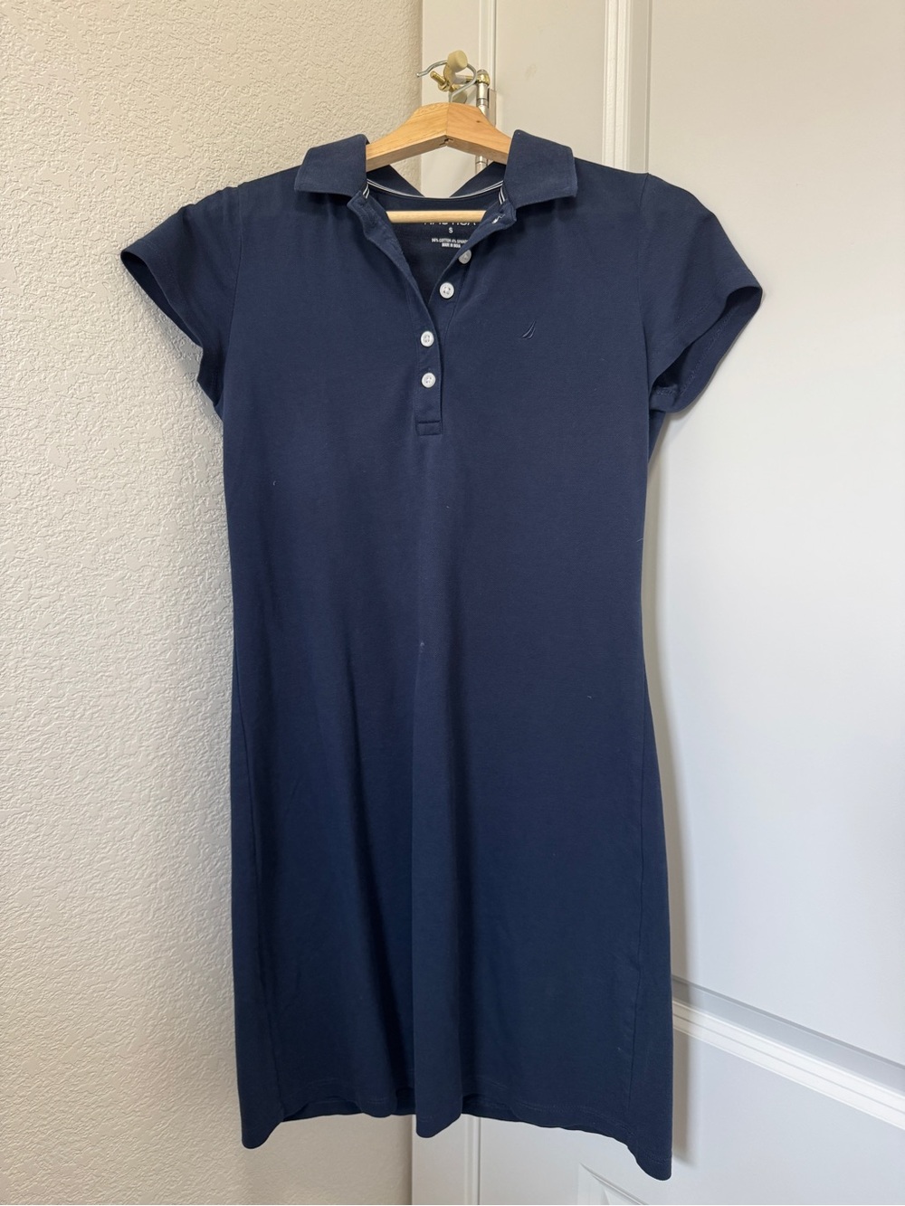 Nautica Women's Navy Polo Shirt Dress - Classic Collared Style